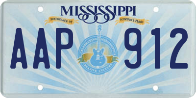 MS license plate AAP912