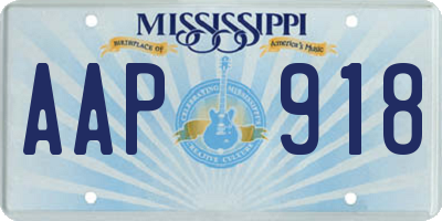 MS license plate AAP918