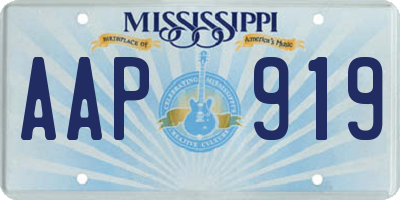 MS license plate AAP919