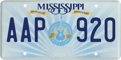 MS license plate AAP920