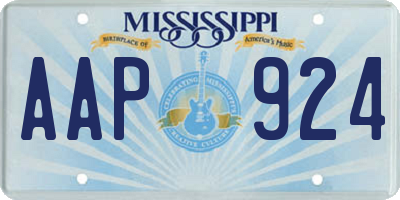 MS license plate AAP924