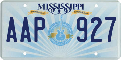 MS license plate AAP927