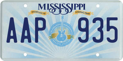 MS license plate AAP935