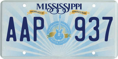 MS license plate AAP937