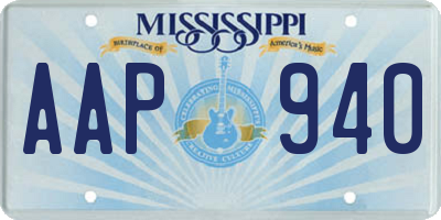 MS license plate AAP940