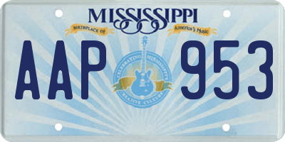 MS license plate AAP953