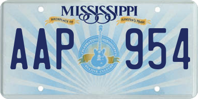 MS license plate AAP954