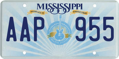 MS license plate AAP955