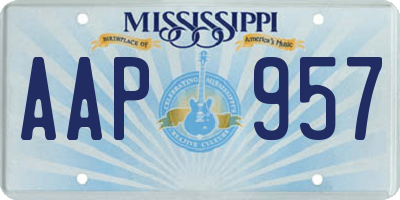 MS license plate AAP957