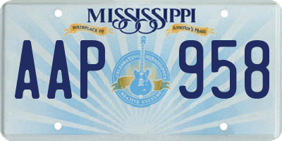 MS license plate AAP958