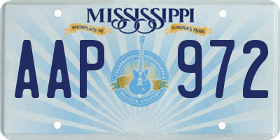 MS license plate AAP972