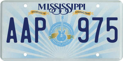 MS license plate AAP975