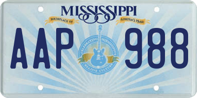 MS license plate AAP988