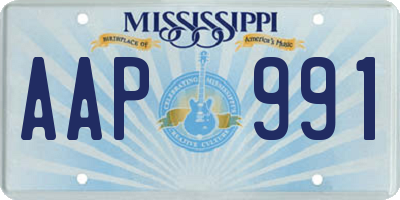 MS license plate AAP991