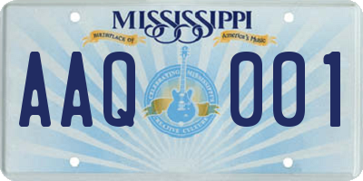 MS license plate AAQ001