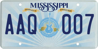 MS license plate AAQ007