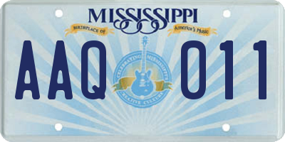 MS license plate AAQ011