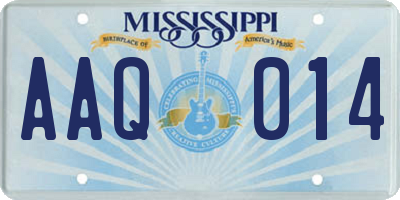 MS license plate AAQ014