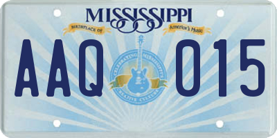 MS license plate AAQ015