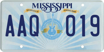MS license plate AAQ019