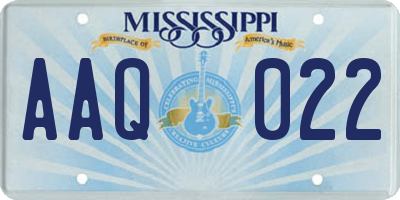MS license plate AAQ022