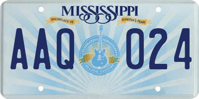 MS license plate AAQ024