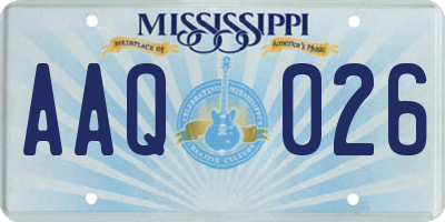 MS license plate AAQ026