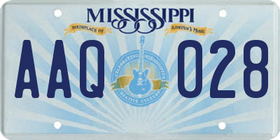 MS license plate AAQ028