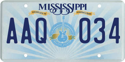 MS license plate AAQ034