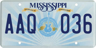 MS license plate AAQ036