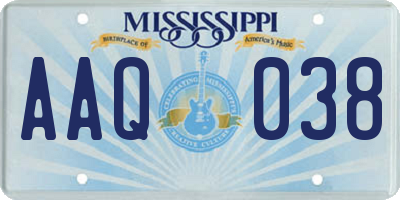 MS license plate AAQ038