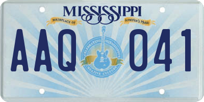 MS license plate AAQ041