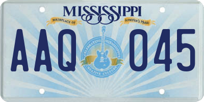 MS license plate AAQ045