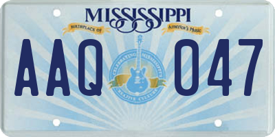 MS license plate AAQ047