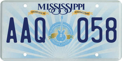 MS license plate AAQ058