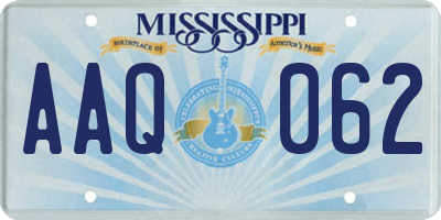 MS license plate AAQ062