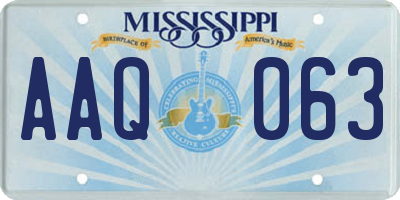 MS license plate AAQ063