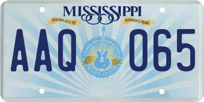 MS license plate AAQ065