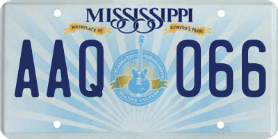 MS license plate AAQ066