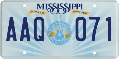 MS license plate AAQ071