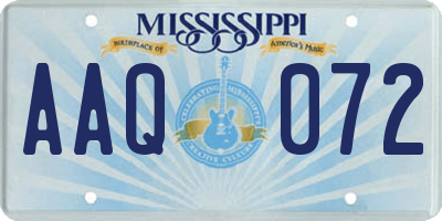 MS license plate AAQ072