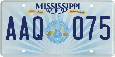 MS license plate AAQ075