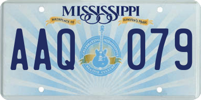 MS license plate AAQ079