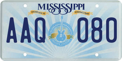 MS license plate AAQ080