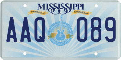 MS license plate AAQ089