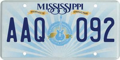 MS license plate AAQ092