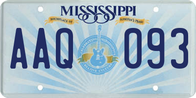 MS license plate AAQ093