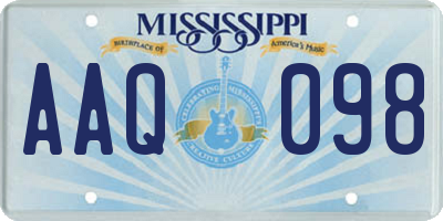 MS license plate AAQ098