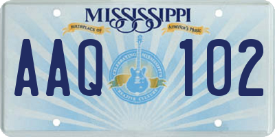 MS license plate AAQ102