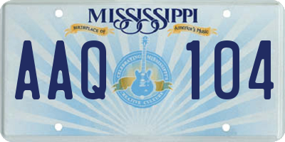 MS license plate AAQ104